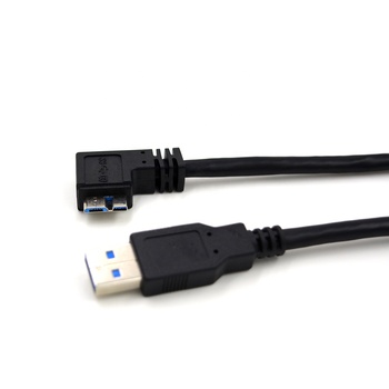 USB 3.0 type A to angled micro-B exit right without locking screws cable for industrial cameras