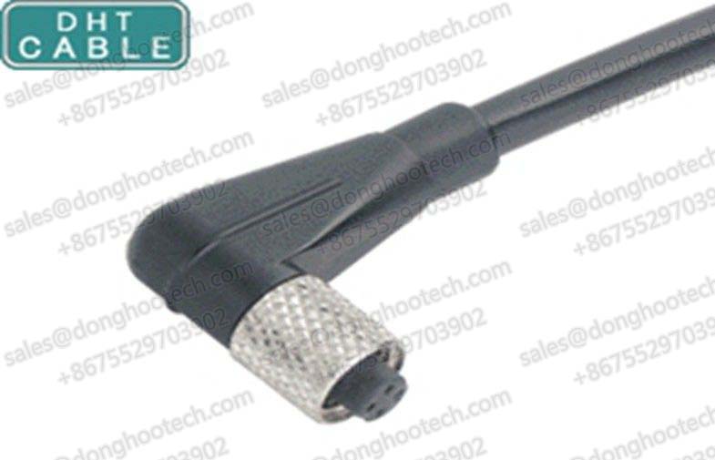  IP68 Professional Waterproof Cable 6mm Dia Round Wire with M5 x 0.5 Connector 