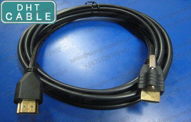  Version 1.4 or 2.0 Custom Cable Assembly HDMI A Cable Male Standard to Screw Lock 5.0meter 