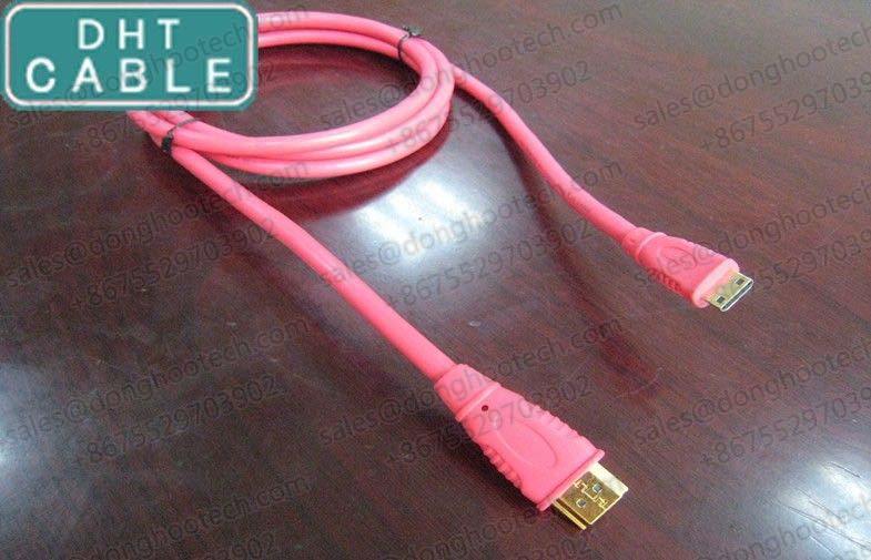  HDMI A Type Male to C Type Male Custom Cable Assemblies High Speed 