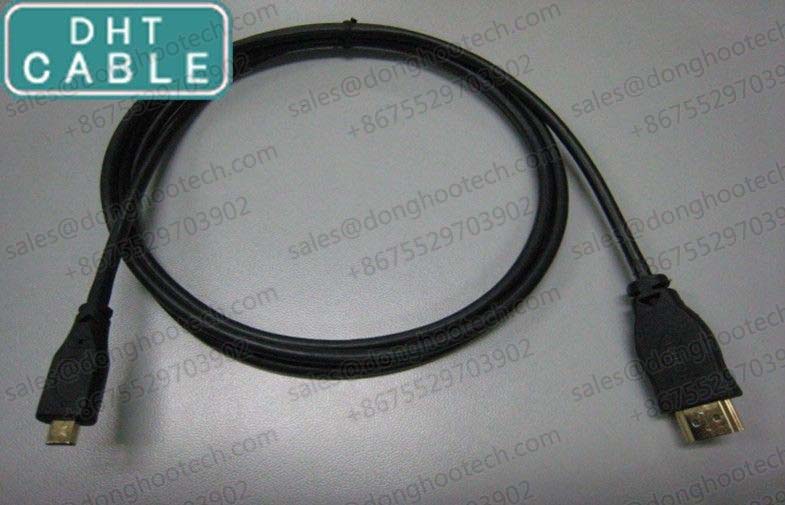  High Definition HDMI A Type Male to D Type Male Custom Cable Assemblies for LCD monitor 