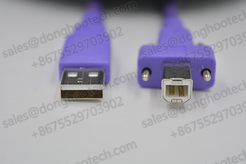 USB 2.0 Hi-Speed Cable A to B with Screw Lock 4meters in Black Color for Machinve Vision Application